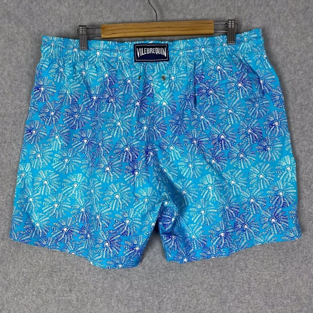 Vilebrequin Shorts Mens 3XL Blue Sea Urchin All‎ Over Print Swim Trunks XXXL